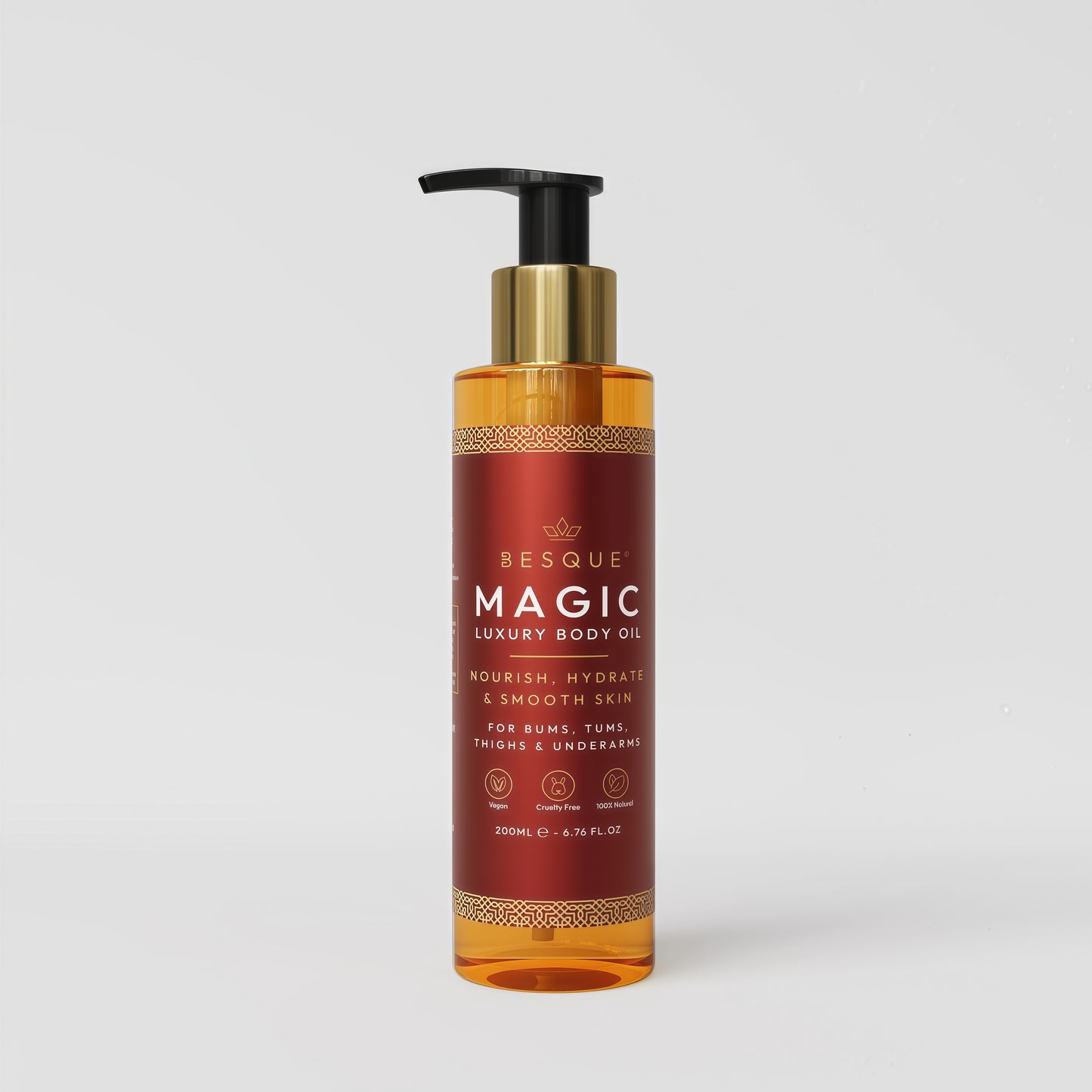 Besque Original Magic Body Oil, 100ML, After Shower Body Oil For Women, Hydrating Skin Care For Full Body That Plumps, Tightens, & Firms Skin With Natural Ingredients, Made In UK - Pack of 1